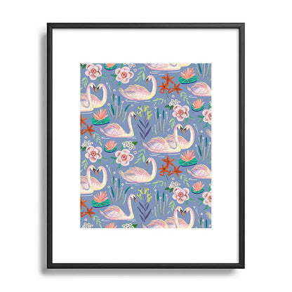 Swan Pattern Framed Art Print Gallery Image 112