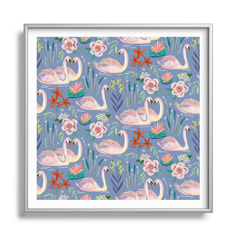 Swan Pattern Framed Art Print Gallery Image 140