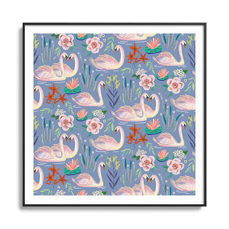 Swan Pattern Framed Art Print Gallery Image 126