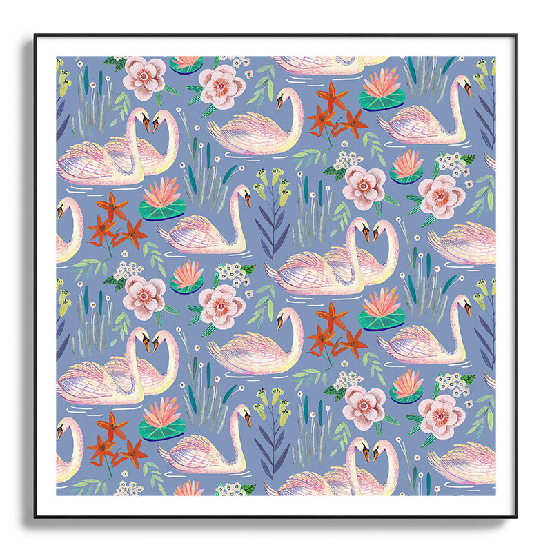 Swan Pattern Framed Art Print Gallery Image 130