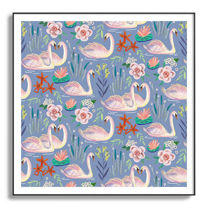 Swan Pattern Framed Art Print Gallery Image 130