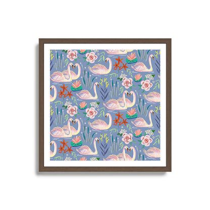 Swan Pattern Framed Art Print Gallery Image 17