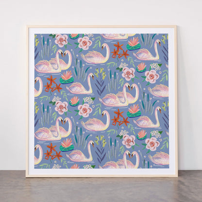 Swan Pattern Framed Art Print Gallery Image 33