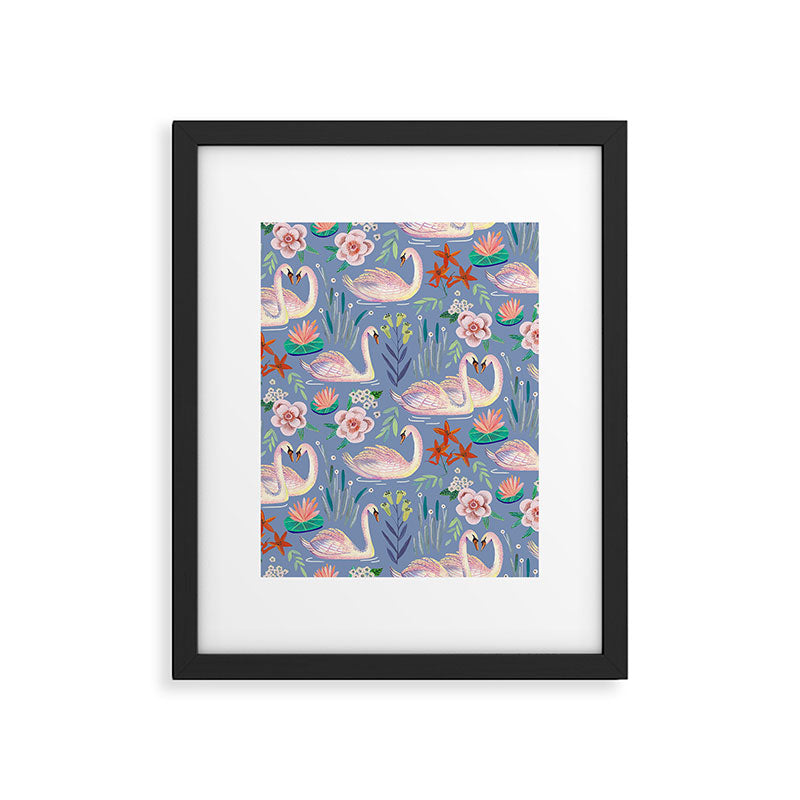 Swan Pattern Framed Art Print Gallery Image 6