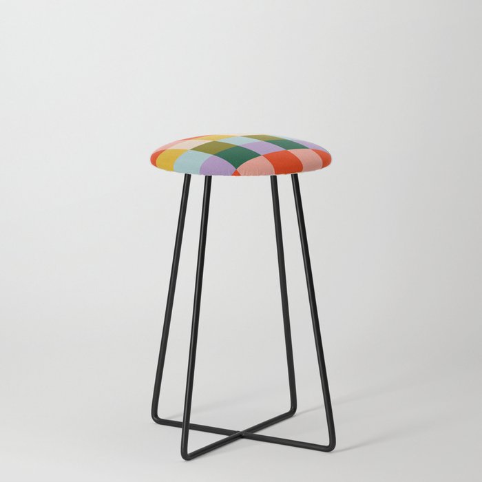 Checkered Rainbow Retro Vibe Stool Gallery Image 3