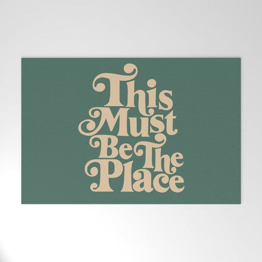 This Must Be The Place - Green & Beige Welcome Mat Gallery Image 1
