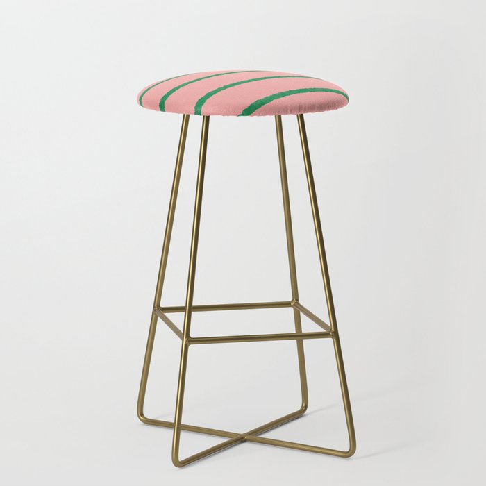 Miami Simple Stripe Pink and Green Pattern Stool Gallery Image 2