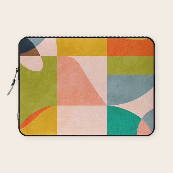 mid century abstract shapes spring I Laptop Sleeve Gallery Image 1