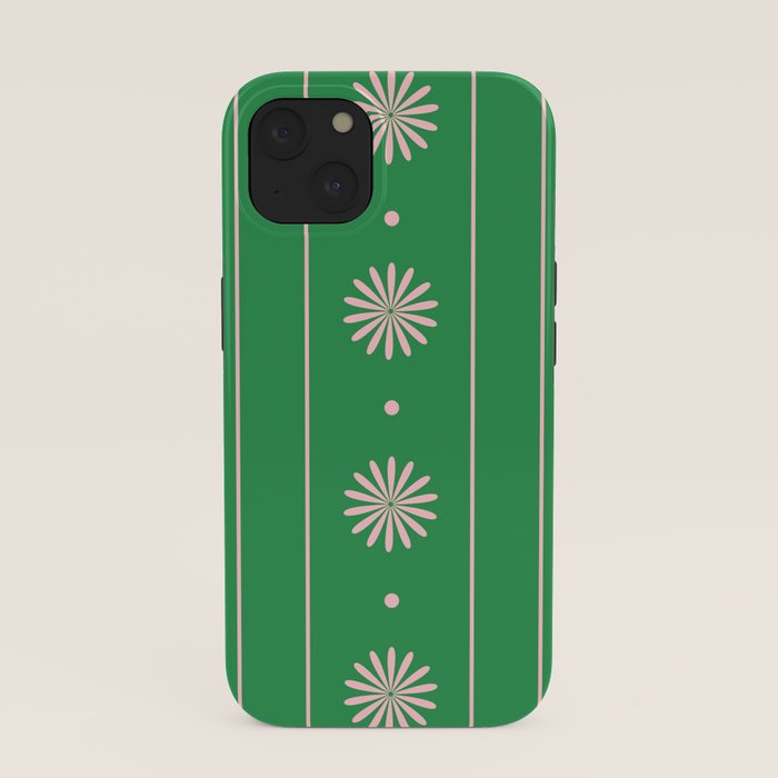 Daisy Stripes Green and Pink Pattern iPhone Case Gallery Image 37