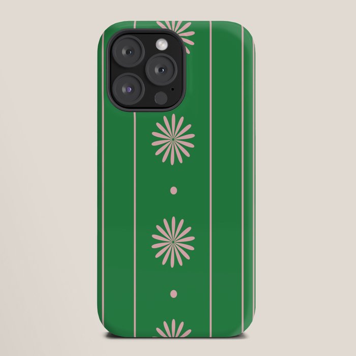 Daisy Stripes Green and Pink Pattern iPhone Case Gallery Image 20