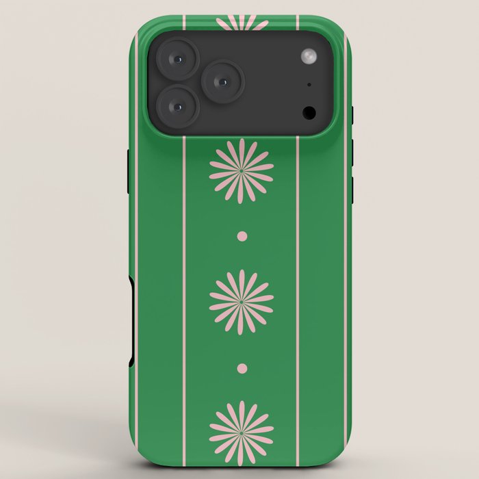 Daisy Stripes Green and Pink Pattern iPhone Case Gallery Image 8