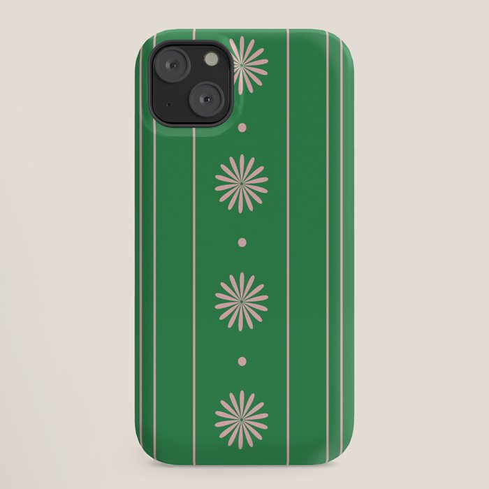 Daisy Stripes Green and Pink Pattern iPhone Case Gallery Image 18