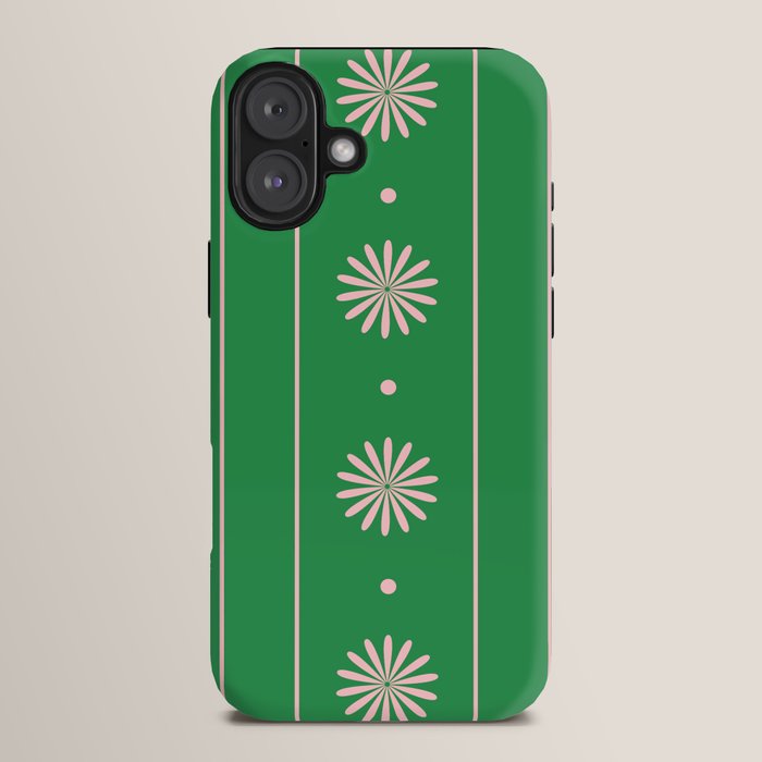 Daisy Stripes Green and Pink Pattern iPhone Case Gallery Image 14