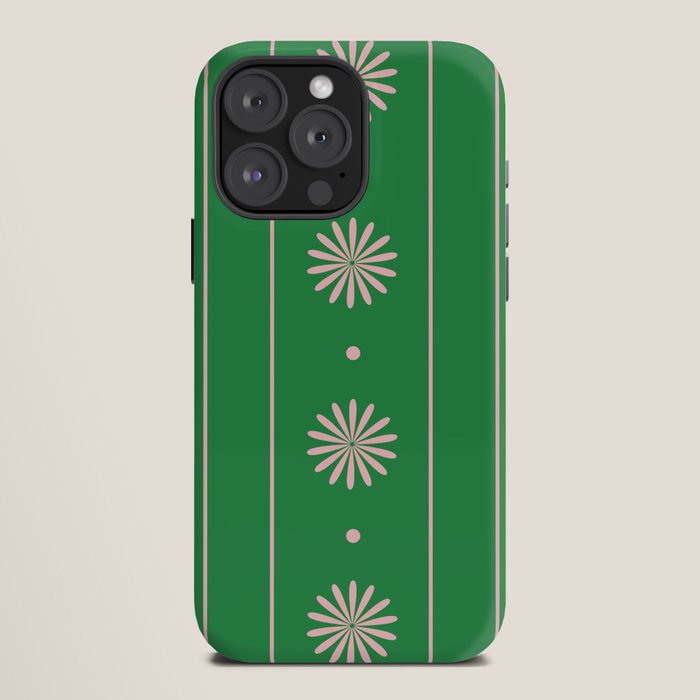 Daisy Stripes Green and Pink Pattern iPhone Case Gallery Image 12