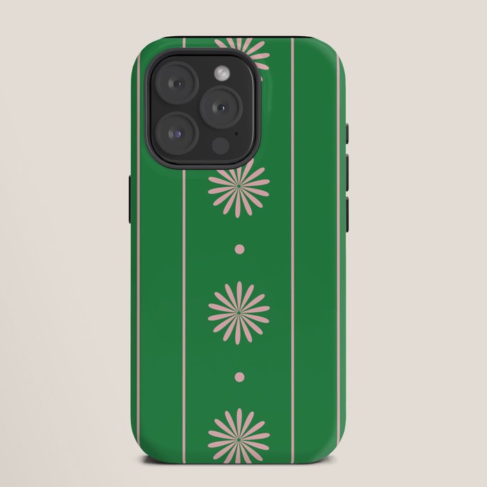 Daisy Stripes Green and Pink Pattern iPhone Case Gallery Image 11