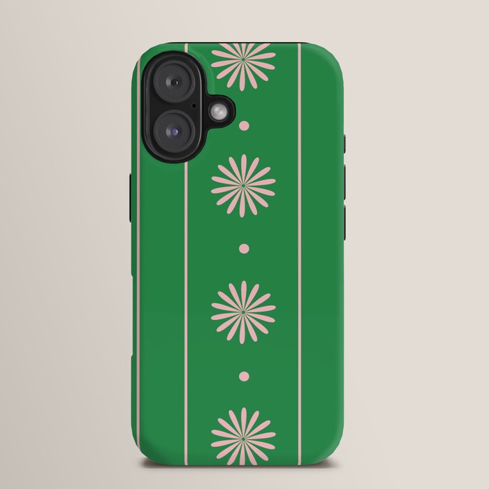 Daisy Stripes Green and Pink Pattern iPhone Case Gallery Image 13