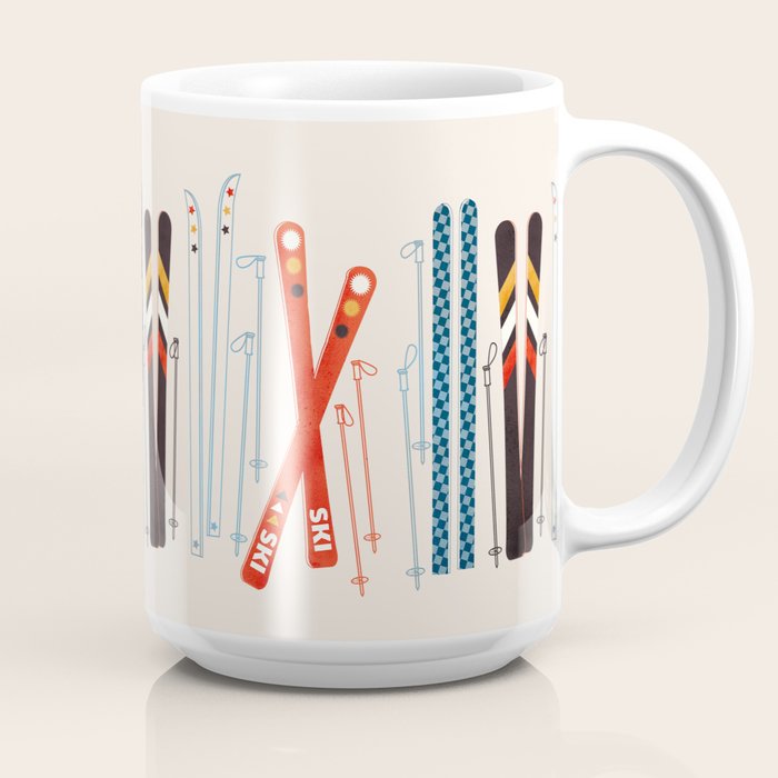 Retro Ski Illustration Coffee Mug Gallery Image 2