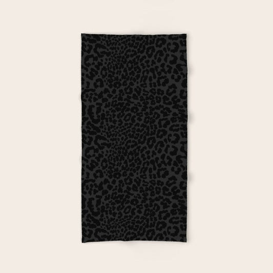 Goth Black Leopard Animal Print Bath Towel Gallery Image 2