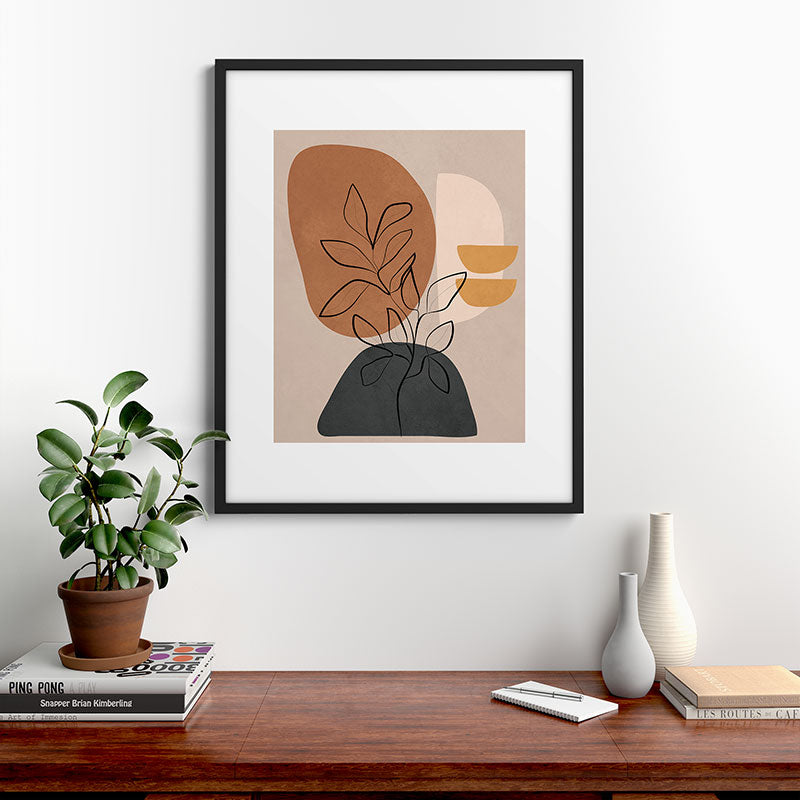 Abstract Minimal Plant 1 Framed Art Print Gallery Image 7