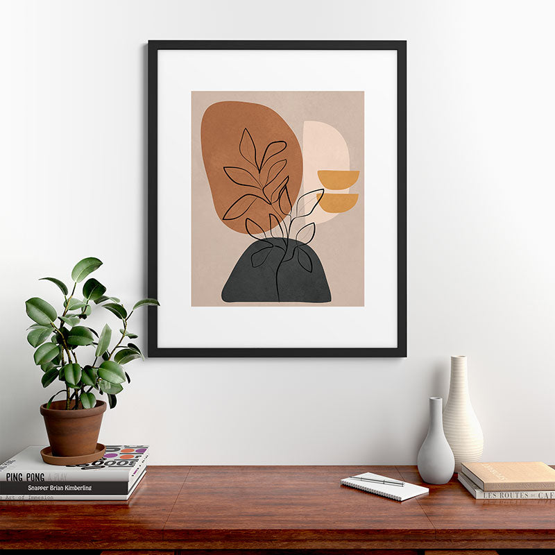 Abstract Minimal Plant 1 Framed Art Print Gallery Image 35
