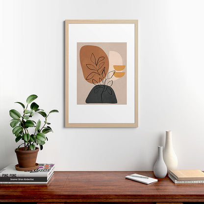 Abstract Minimal Plant 1 Framed Art Print Gallery Image 48