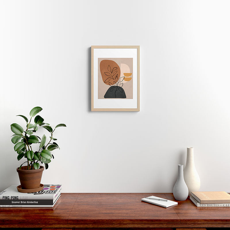 Abstract Minimal Plant 1 Framed Art Print Gallery Image 17