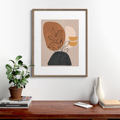 Abstract Minimal Plant 1 Framed Art Print Gallery Image 14