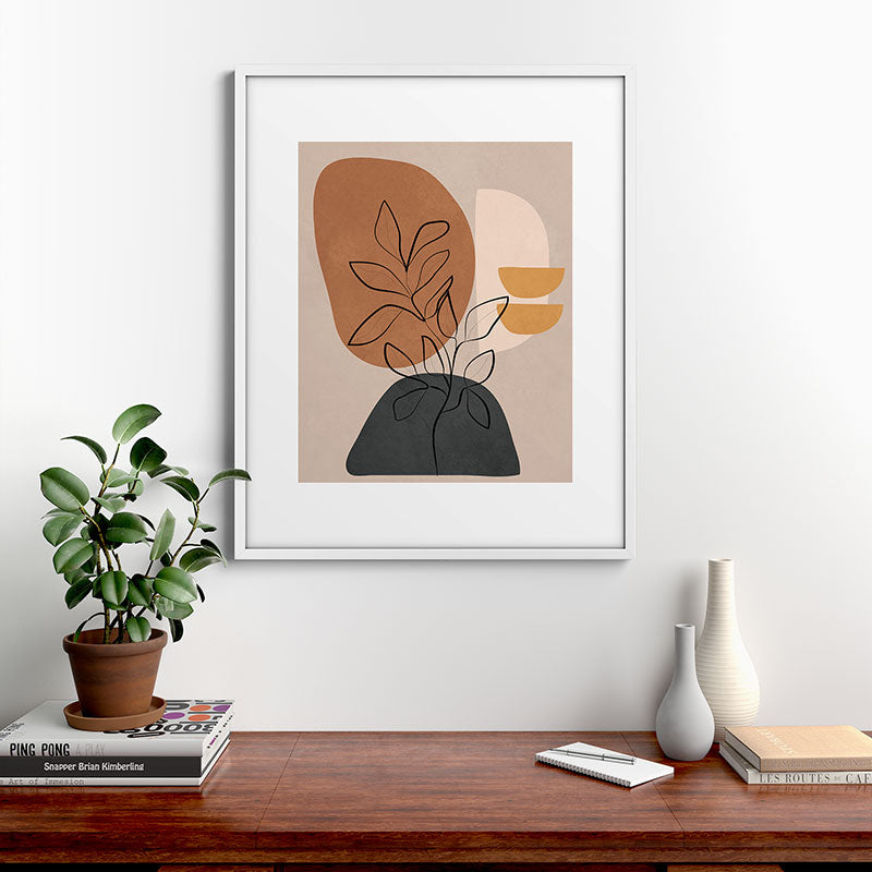 Abstract Minimal Plant 1 Framed Art Print Gallery Image 28