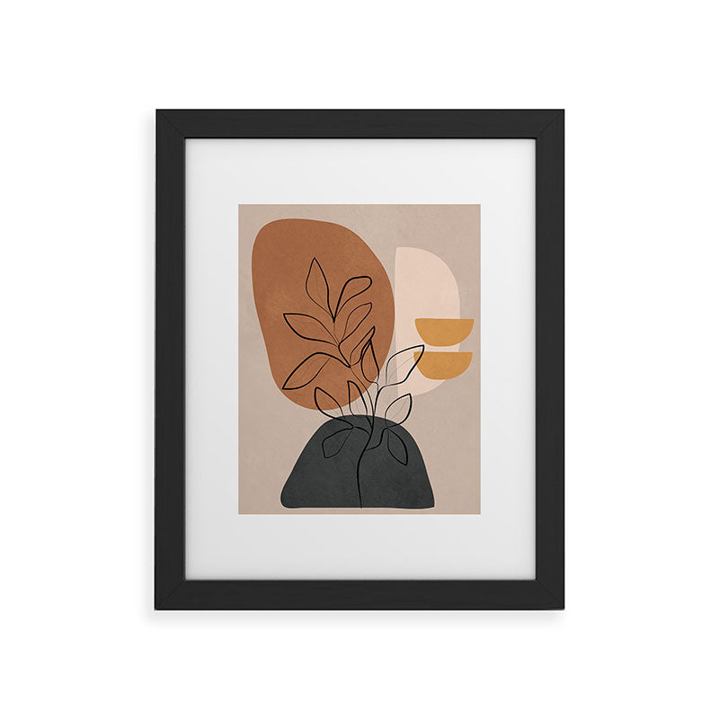 Abstract Minimal Plant 1 Framed Art Print Gallery Image 33