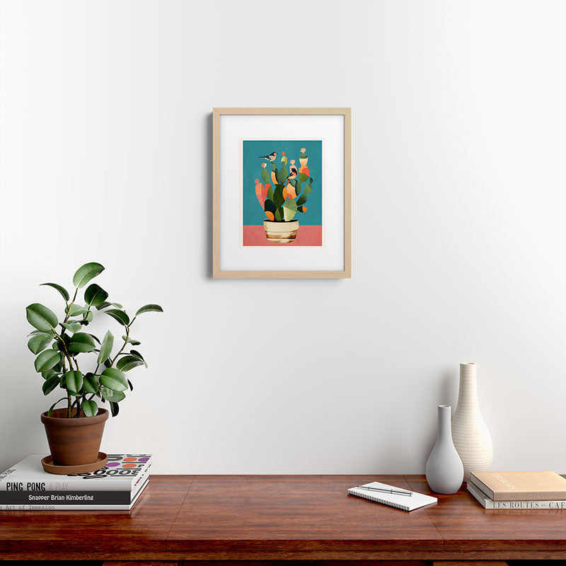Cactus and Birds 2 Framed Art Print Gallery Image 18
