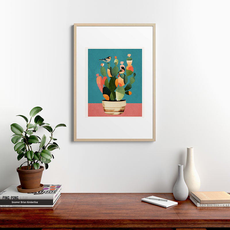 Cactus and Birds 2 Framed Art Print Gallery Image 20