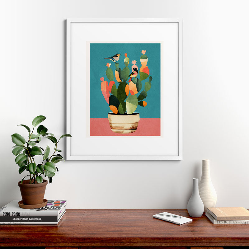Cactus and Birds 2 Framed Art Print Gallery Image 56
