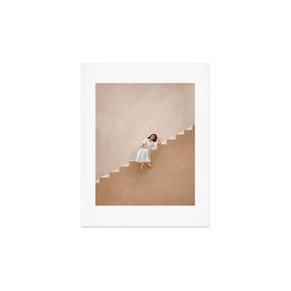 Girl Thinking on a Stairway Art Print Gallery Image 3