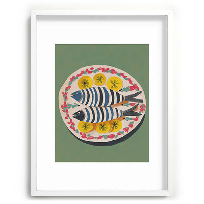 Mediterranean Fish Plate Framed Art Print Gallery Image 79