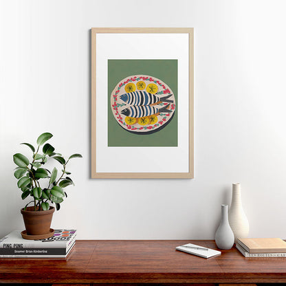 Mediterranean Fish Plate Framed Art Print Gallery Image 48