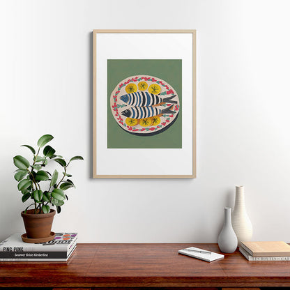 Mediterranean Fish Plate Framed Art Print Gallery Image 20
