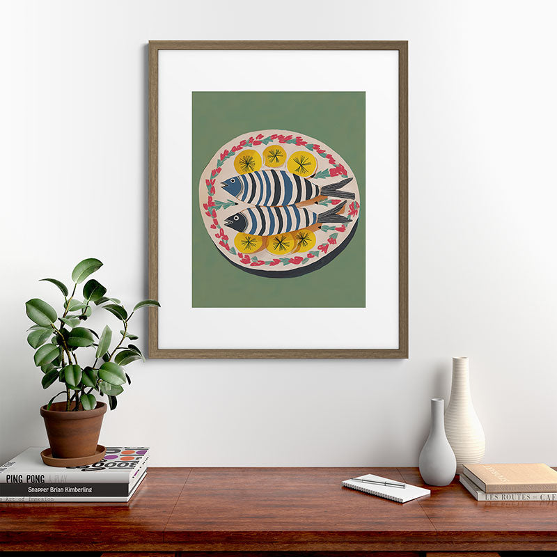 Mediterranean Fish Plate Framed Art Print Gallery Image 42