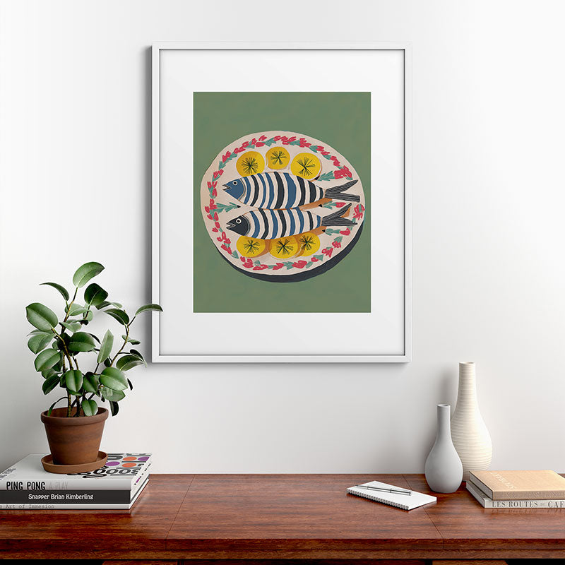 Mediterranean Fish Plate Framed Art Print Gallery Image 28