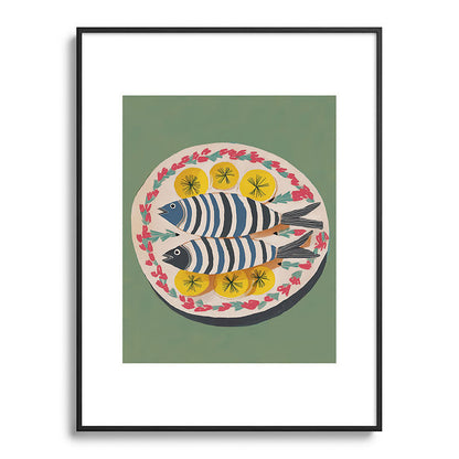 Mediterranean Fish Plate Framed Art Print Gallery Image 85