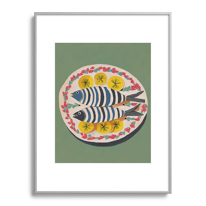 Mediterranean Fish Plate Framed Art Print Gallery Image 99