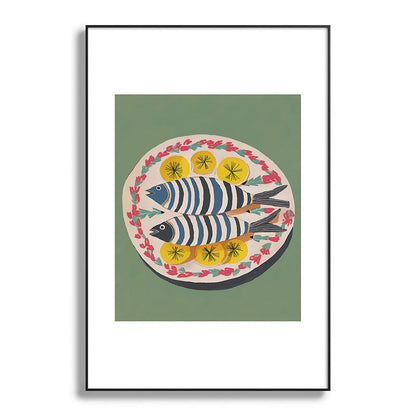 Mediterranean Fish Plate Framed Art Print Gallery Image 86
