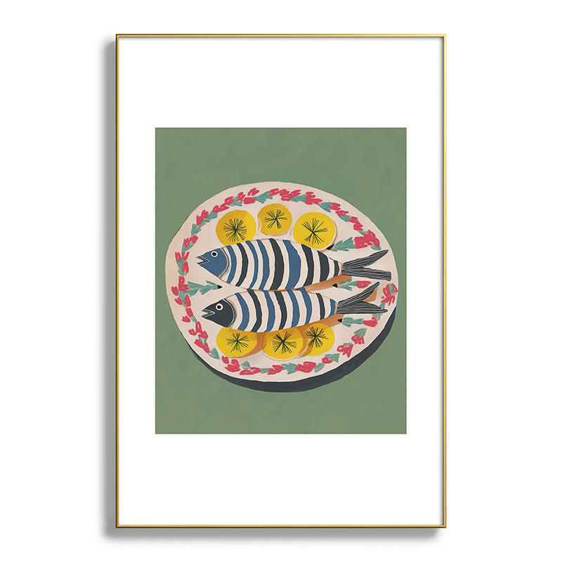 Mediterranean Fish Plate Framed Art Print Gallery Image 94