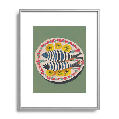 Mediterranean Fish Plate Framed Art Print Gallery Image 95
