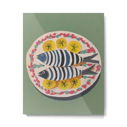Mediterranean Fish Plate Metal Print Gallery Image 2