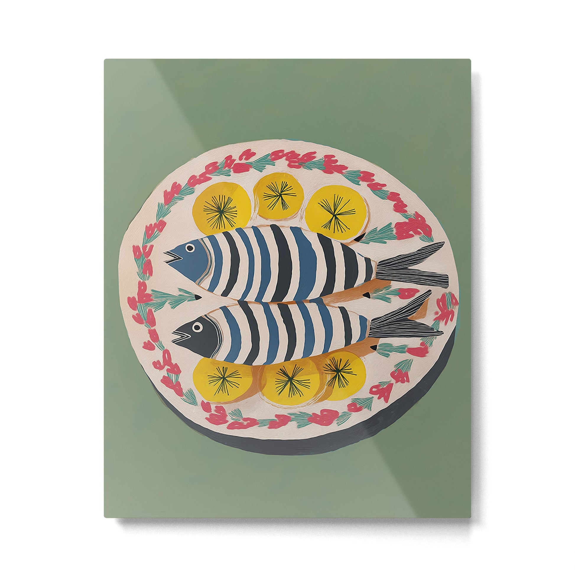 Mediterranean Fish Plate Metal Print Gallery Image 3
