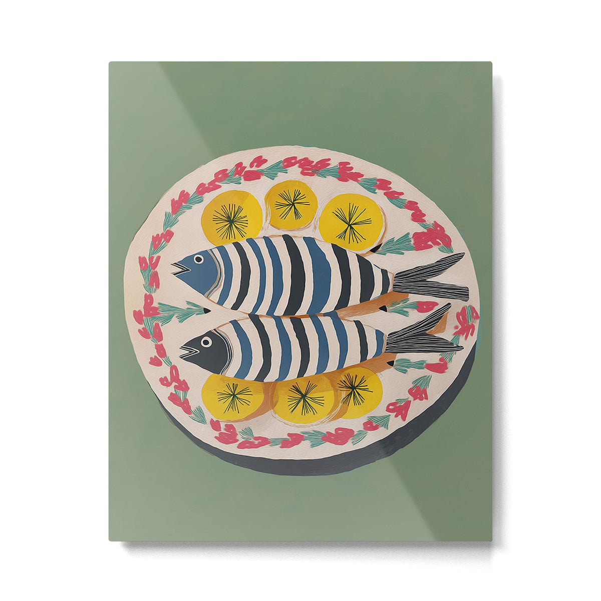 Mediterranean Fish Plate Metal Print Gallery Image 4