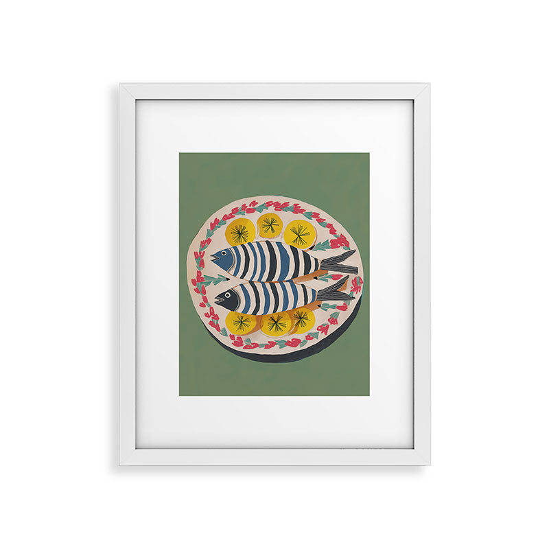 Mediterranean Fish Plate Framed Art Print Gallery Image 25