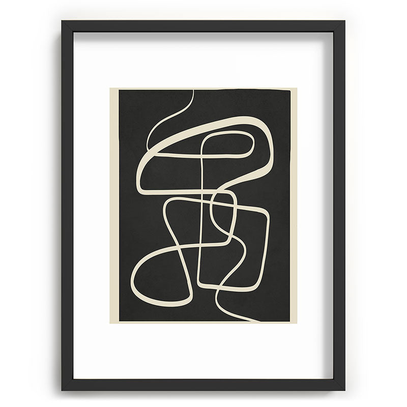 Modern Abstract Lines - Noir Framed Art Print Gallery Image 60