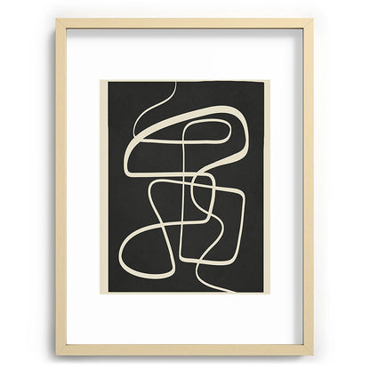 Modern Abstract Lines - Noir Framed Art Print Gallery Image 72