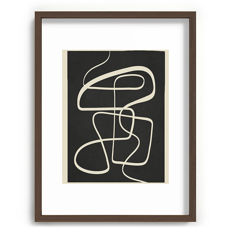 Modern Abstract Lines - Noir Framed Art Print Gallery Image 67